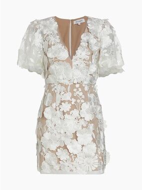 Elliatt Zayla 3D Floral Mini Dress in White